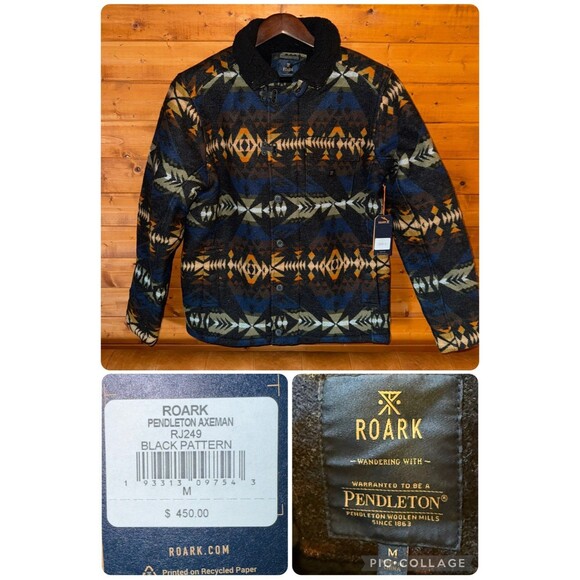 NWT $450 Roark x Pendleton Axeman Southwest Aztec Wool Jacket Coat M New. - Picture 1 of 16